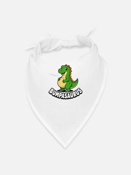 Expecting Mother Bumpasaurus Dinosaur Pregnancy - Bandana - white - Front