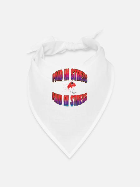 Paid in Stress Cartoon - Bandana - white
