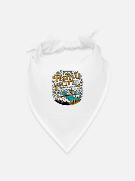 Festival City Edmonton Alberta Musical Event Theme - Bandana - white - Front