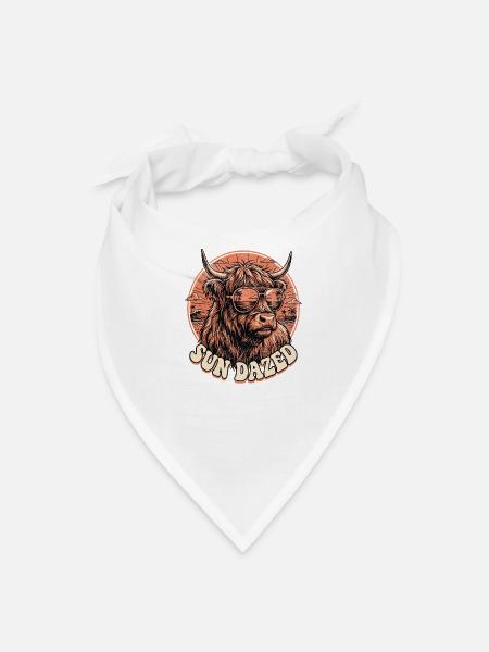 Sun Dazed Bull Sunset Graphic - Bandana - white - Front