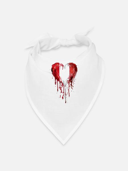 Austria Dripping Heart Paint Splash - Bandana - white - Front