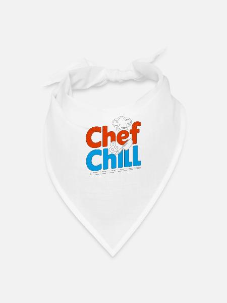 Restaurant Chef & Chill Kitchen Chef Culinary Arts - Bandana - white - Front