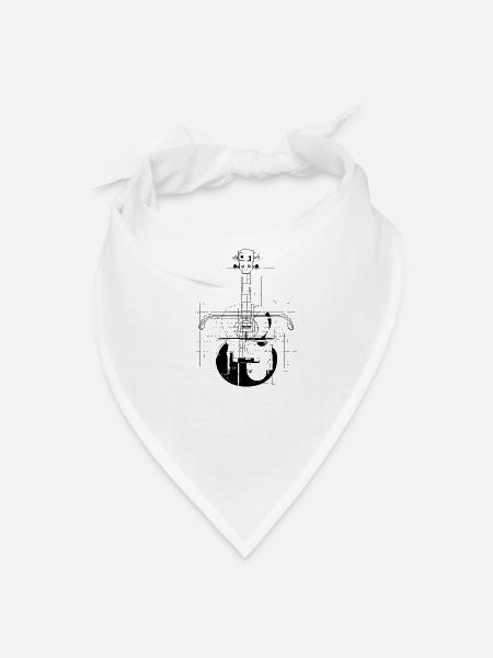 Ukulele One Line Drawing - Bandana - white - Front
