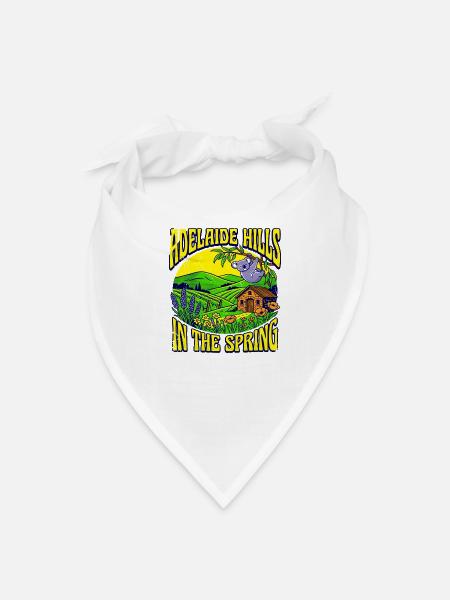 Adelaide Hills In The Spring Retro Landscape - Bandana - white - Front