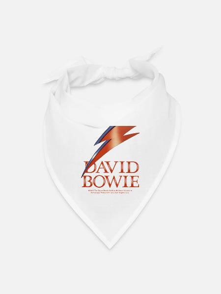 David Bowie Lettrage Rouge Avec Flash - Bandana - blanc - Devant