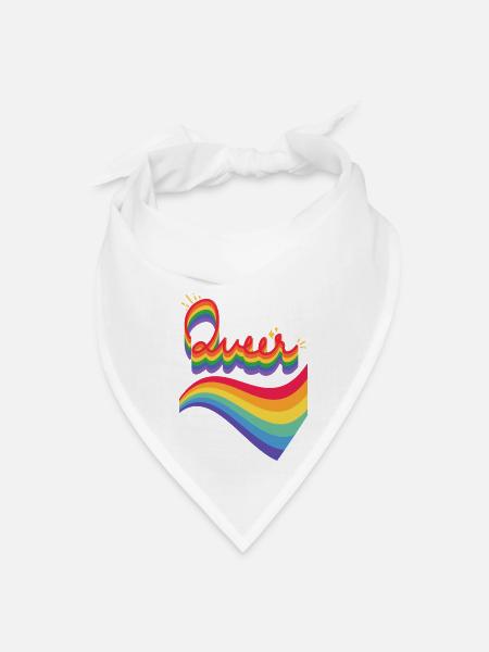 Queer Rainbow - Bandana - white - Front