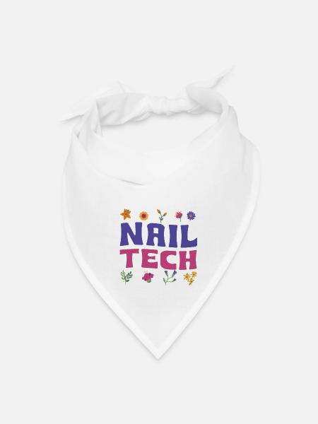 Nail Tech Floral Outfit Nail Salon - Bandana - white - Front