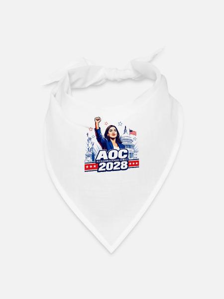  Alexandria Ocazio Cortez AOC  - Bandana - white - Front