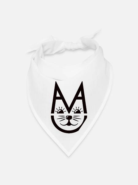 Cute Meow Cat Face - Bandana - white - Front
