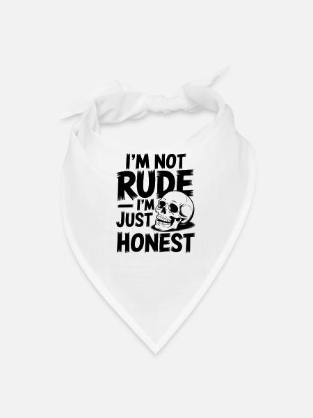 Honest Skull Humor Graphic T-Shirt - Bandana - white