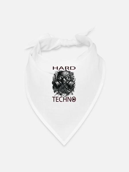 Hard Techno Design - Bandana - white - Front