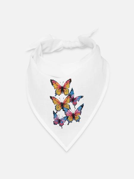 Butterfly Scan Glitch - Bandana - white - Front