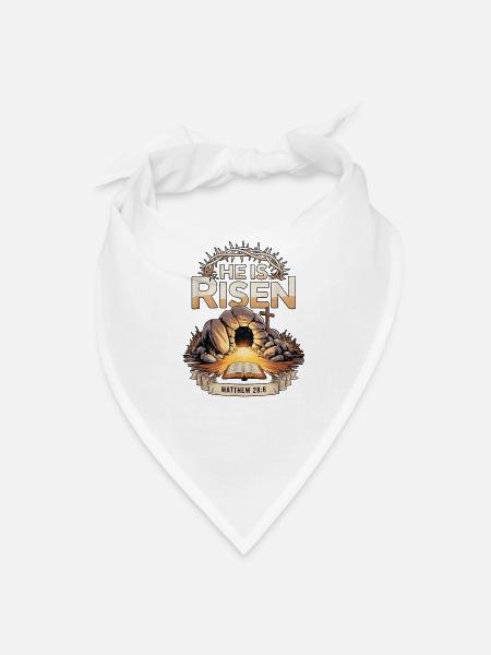 He Is Risen Resurrection Tomb Design - Bandana - white