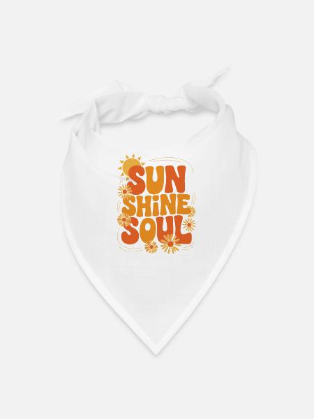 Sunshine Soul: Retro Floral Vibes - Bandana - white