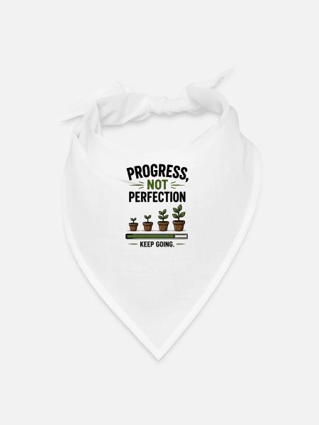 Progress Not Perfection Plant Growth - Bandana - white - Front