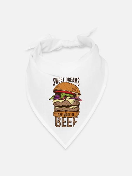 Hamburguer Food Illustration A Hamburguer With The - Bandana - white