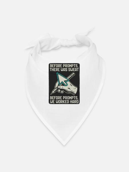 Hard Work Before Prompts - Bandana - white - Front