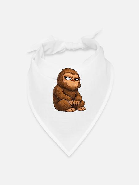 Funny Bigfoot Sasquatch monster cartoon humor - Bandana - white - Front