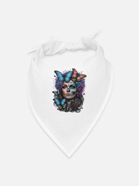 Eternal Beauty Skull Bloom - Bandana - white
