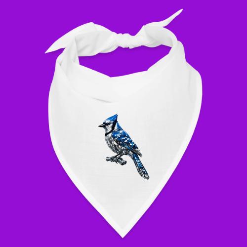 Silver Blue Jay on Perch - Bandana