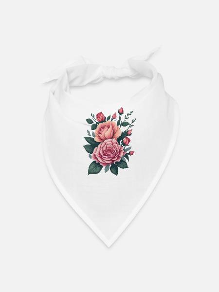 Beautiful Flowers - Bandana - white - Front