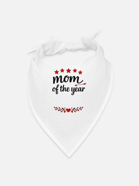 Mom of the Year Cute Mother Graphic Design - Bandana - white