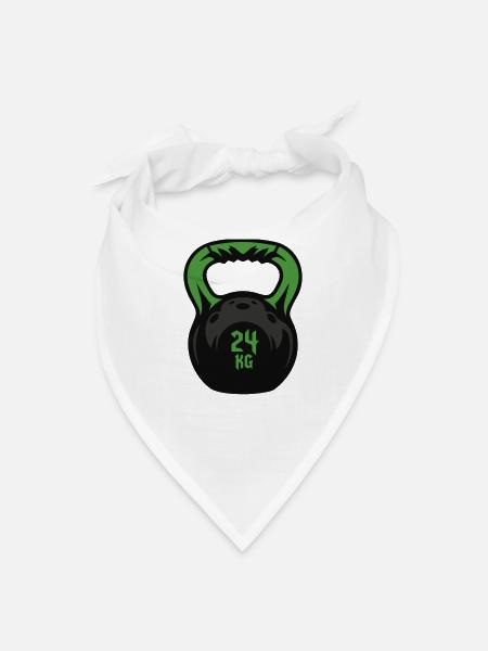 Kettlebell 24 KG Weight Icon - Bandana - white - Front