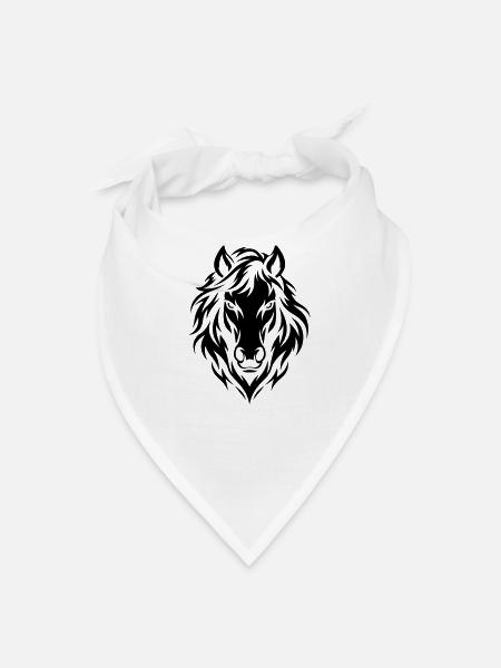 Black Horse - Bandana - white - Front