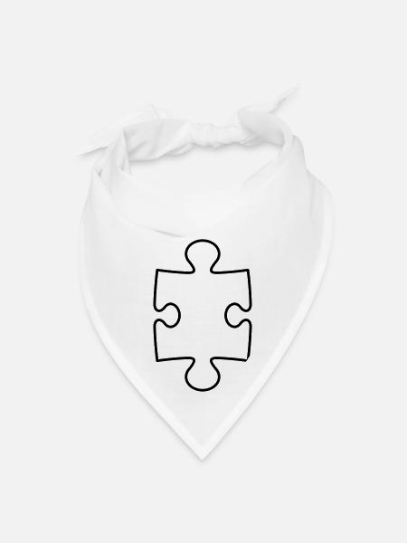 silhouette puzzle part puzzle puzzle piece puzzle - Bandana - white - Front