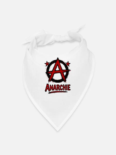 Red Anarchy Symbol with Stars Political Graphic - Bandana - white - Front
