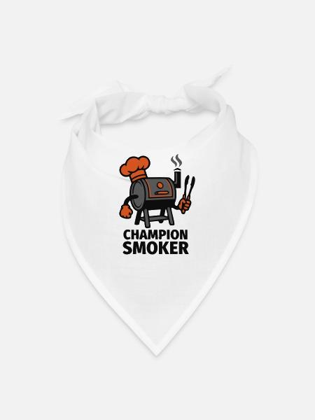 BBQ Smoker Champion Pitmaster Cookout Team - Bandana - white - Front