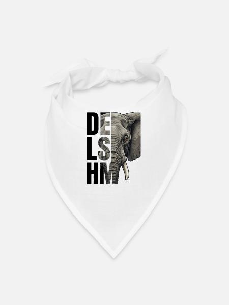 Delshm Majestic Elephant - Bandana - white - Front
