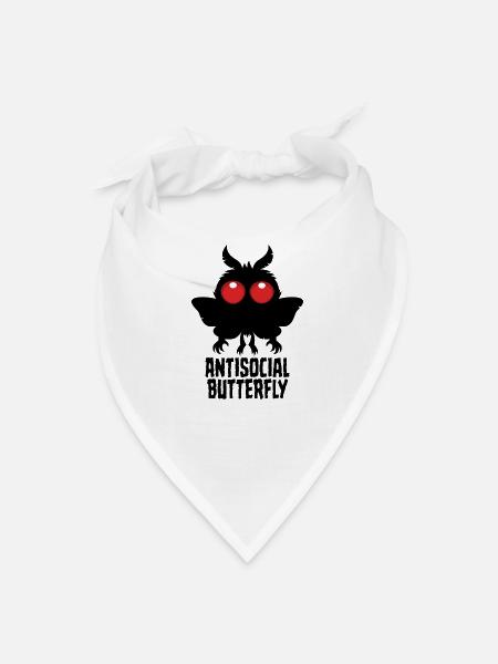 Antisocial Butterfly Mothman Cryptid - Bandana - white - Front