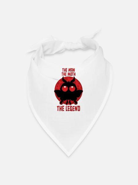 The Man, The Moth, The Legend - Mythical Mothman - Bandana - white - Front