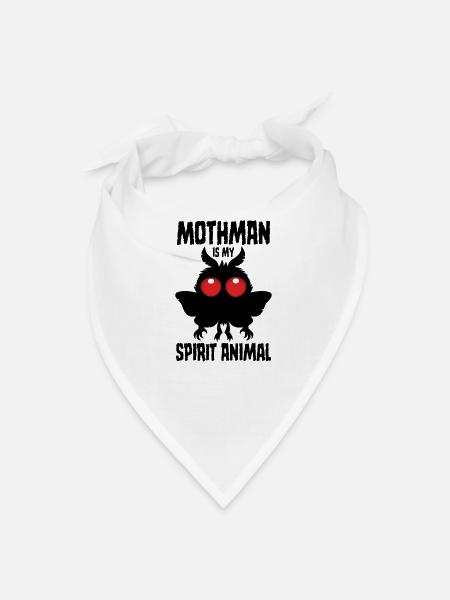 Mothman Is My Spirit Animal Silhouette - Bandana - white - Front