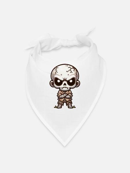 Grumpy Skeleton Kid – Creepy Cute Undead Attitude - Bandana - white - Front