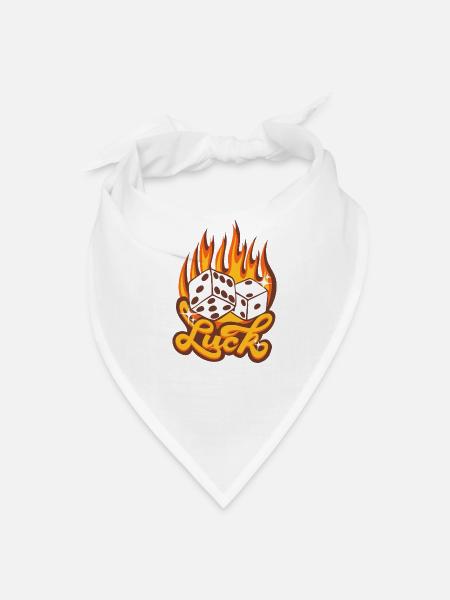 Flaming Dice Luck  - Bandana - white - Front