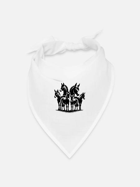 Group Portrait Donkey Farm Pictures - Bandana - white - Front