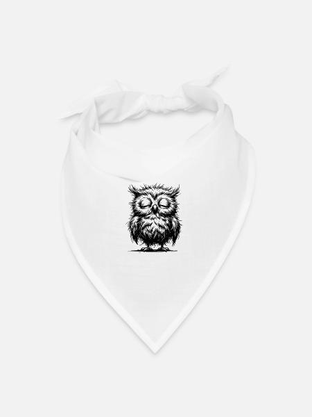 Morning Grouch Owl - Am I Awake? - No Idea - Bandana - white - Front