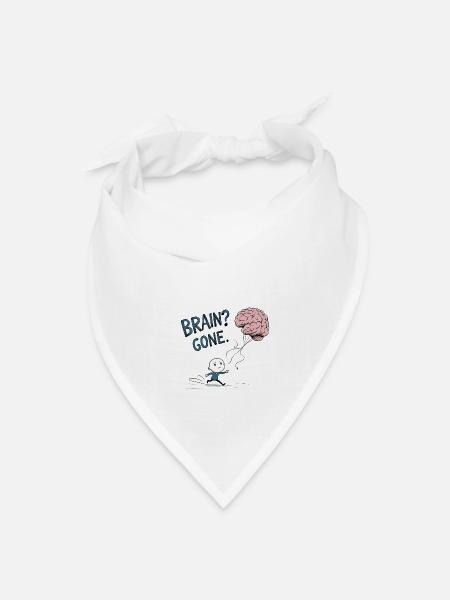 brain gone - Bandana - white