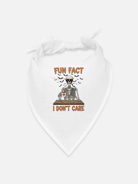 Halloween I Dont Care - Bandana - white - Front