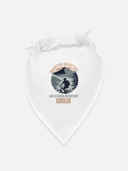 Mountain Biking Dad Cooler Design - Bandana - white