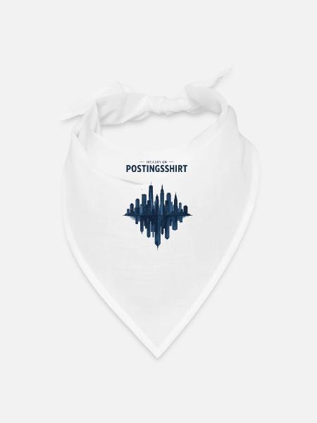 Blue City Skyline Mirror - Bandana - white - Front