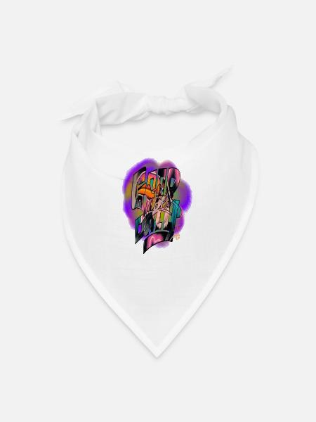Neon Graffiti Wordmark Burst - Bandana - white