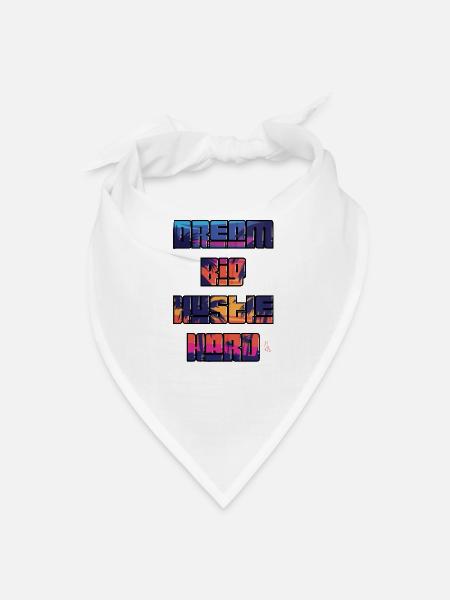 Dream Big Hustle Hard Neon Palm - Bandana - white
