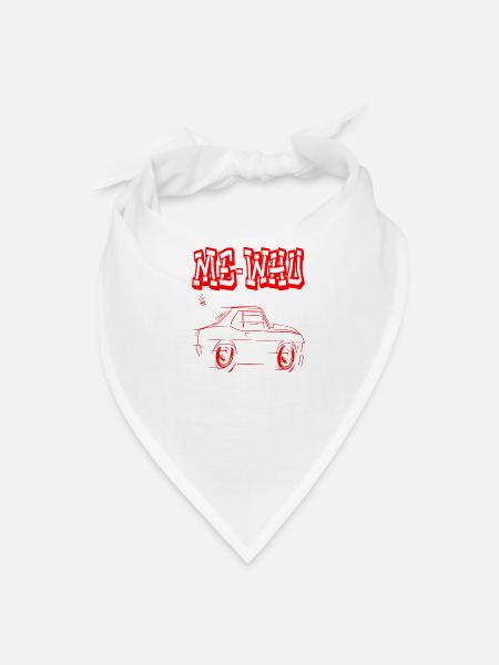 Red Graffiti Truck Line Art - Bandana - white