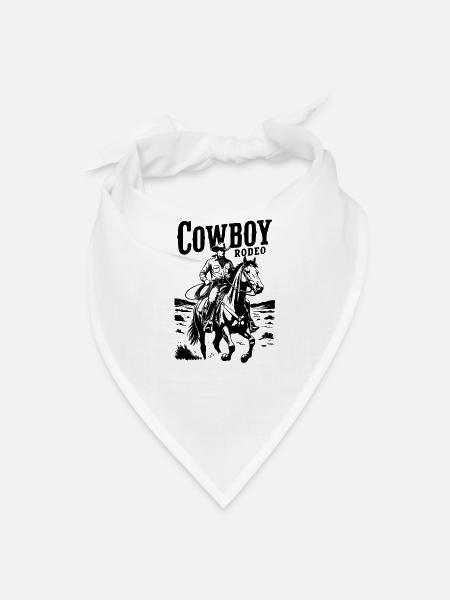 Cowboy Rodeo on Horseback - Bandana - white