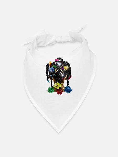 Vibrant Braided Bloom Motif - Bandana - white - Front