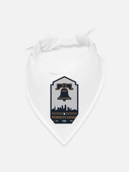 Vintage Pennsylvania Emblem with Liberty Bell - Bandana - white - Front
