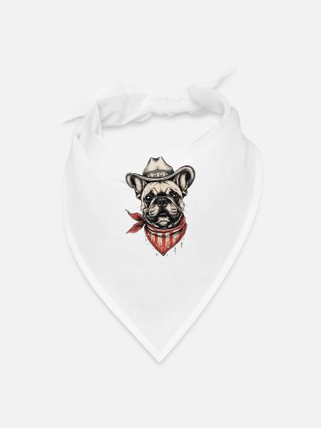 French Bulldog Mom – Cute Dog Lover Gift - Bandana - white - Front